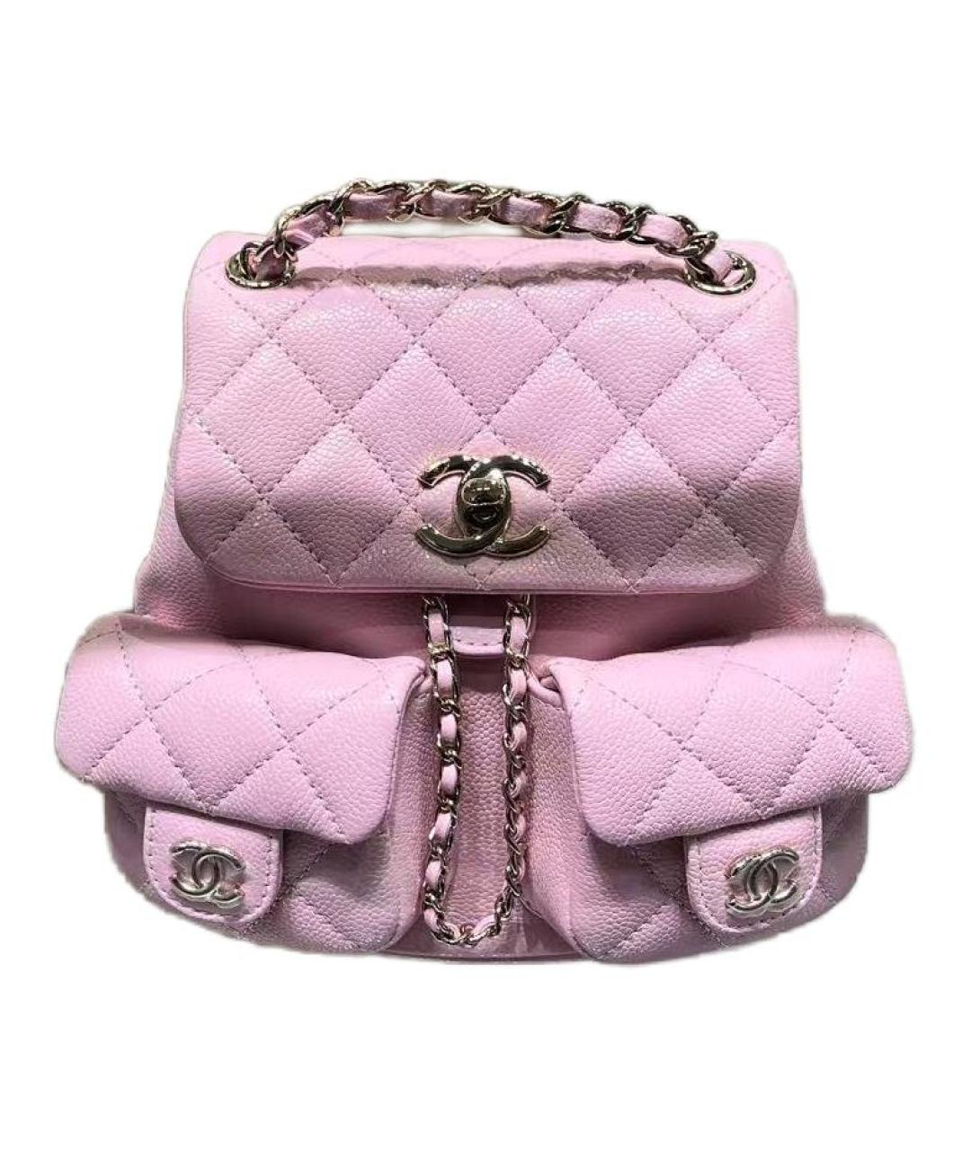 CHANEL Розовый кожаный рюкзак, фото 1
