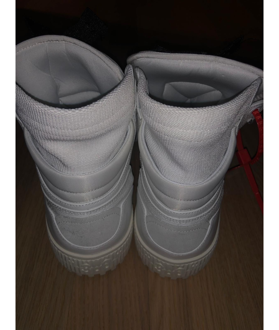 OFF-WHITE Белые текстильные высокие кроссовки / кеды, фото 4