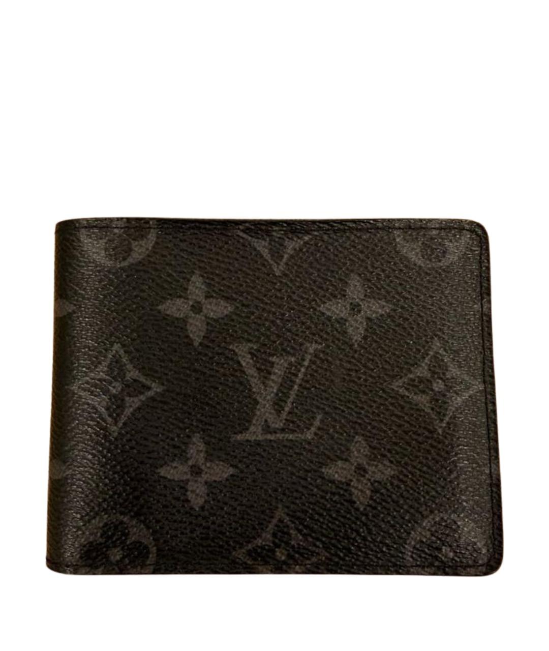 LOUIS VUITTON Черный кожаный кошелек, фото 1