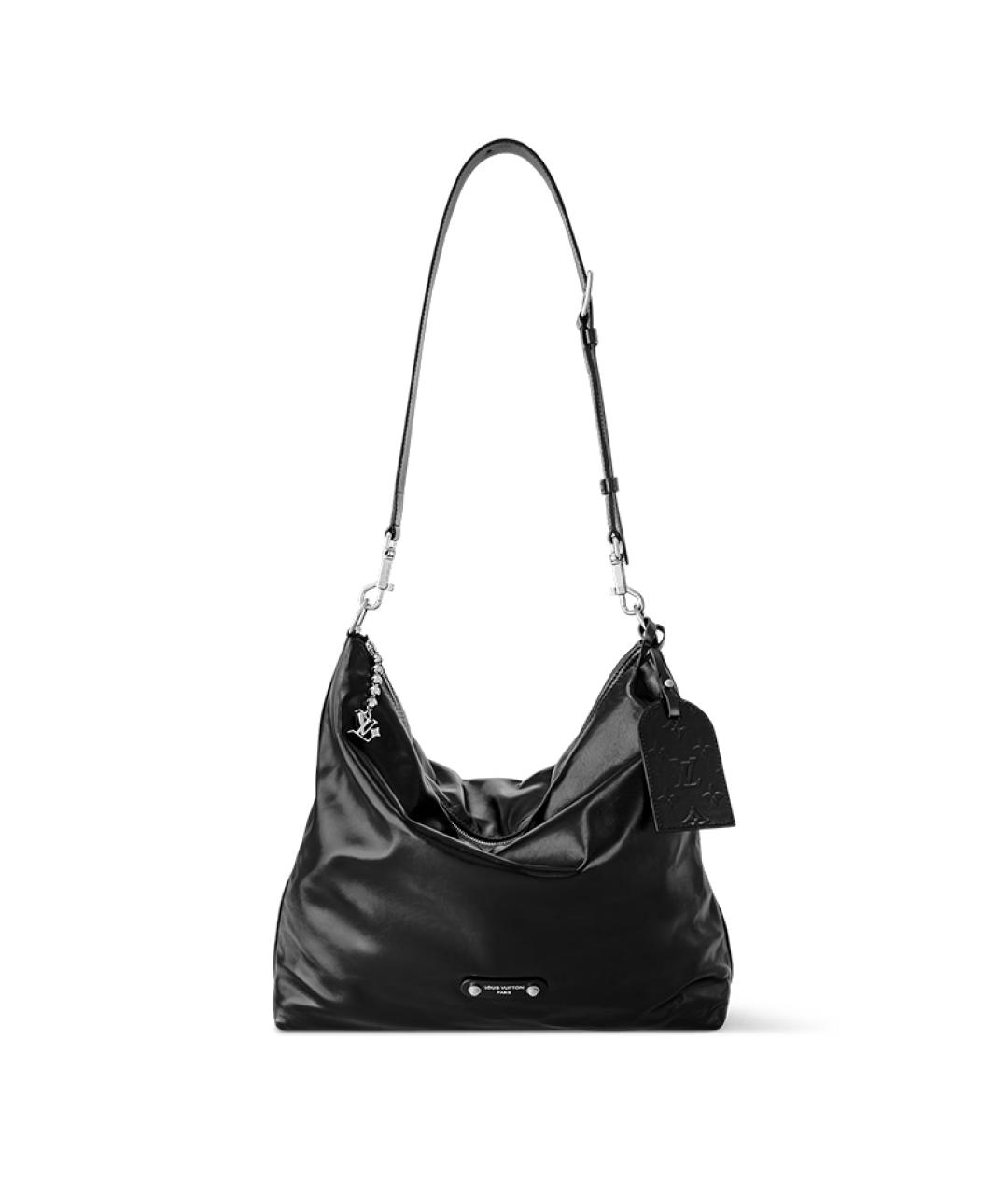 LOUIS VUITTON Черная кожаная сумка на плечо, фото 7