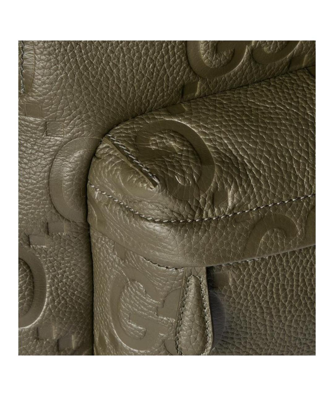 GUCCI Зеленый кожаный рюкзак, фото 6