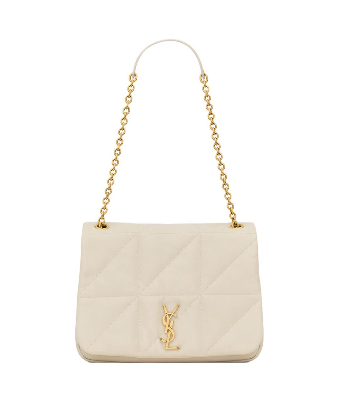 SAINT LAURENT Бежевая кожаная сумка через плечо, фото 1