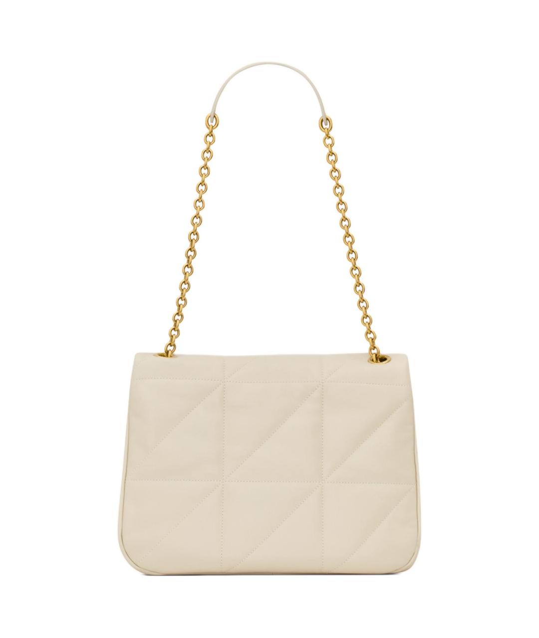 SAINT LAURENT Бежевая кожаная сумка через плечо, фото 3