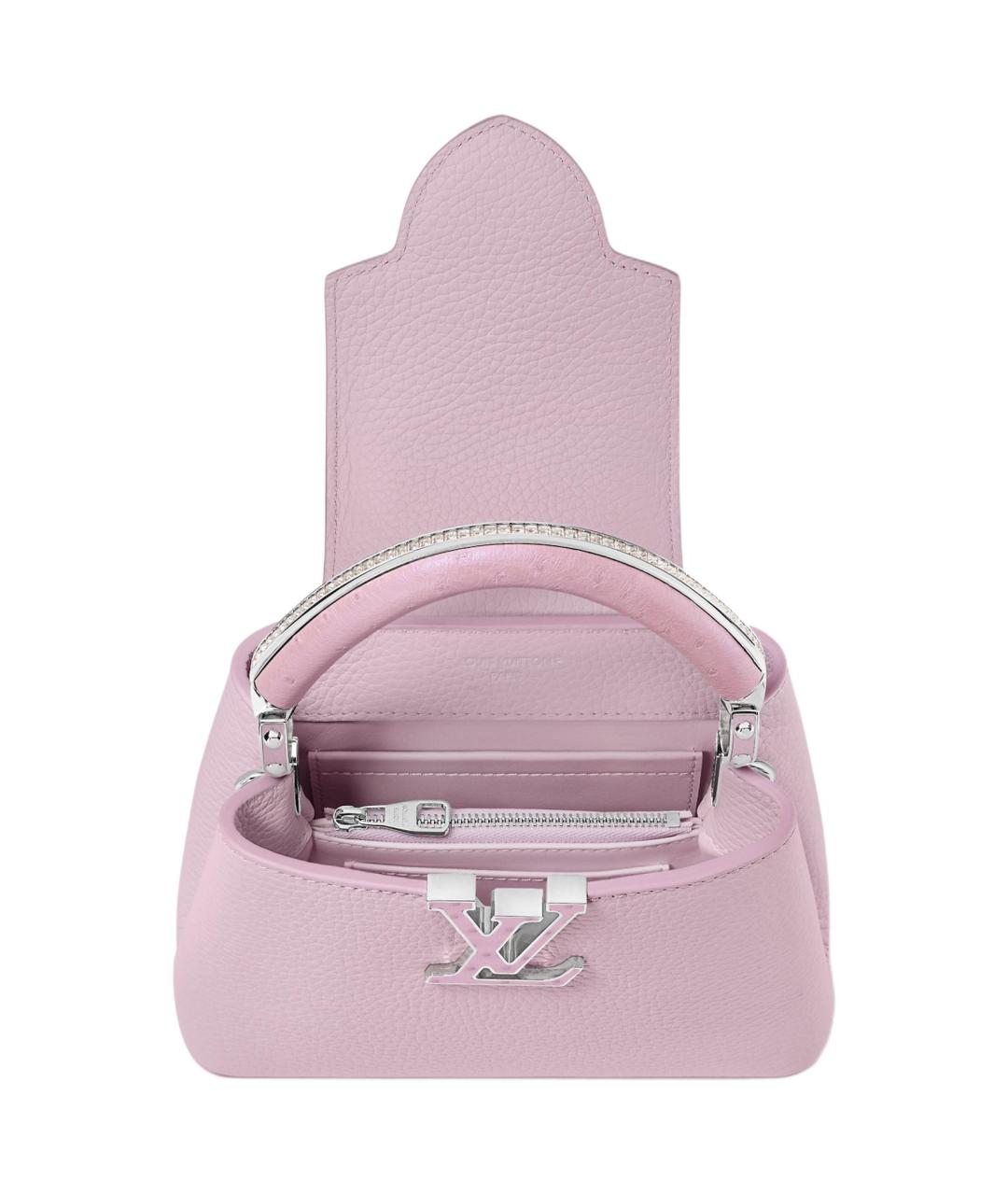LOUIS VUITTON Розовая кожаная сумка с короткими ручками, фото 4