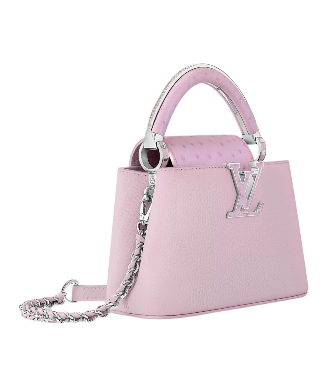LOUIS VUITTON Розовая кожаная сумка с короткими ручками, фото 2