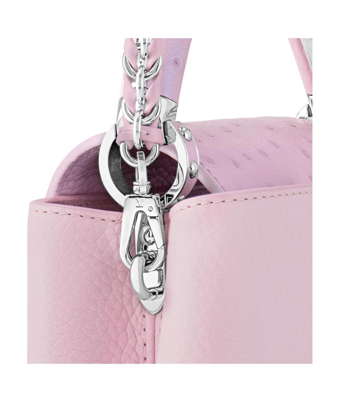 LOUIS VUITTON Розовая кожаная сумка с короткими ручками, фото 5