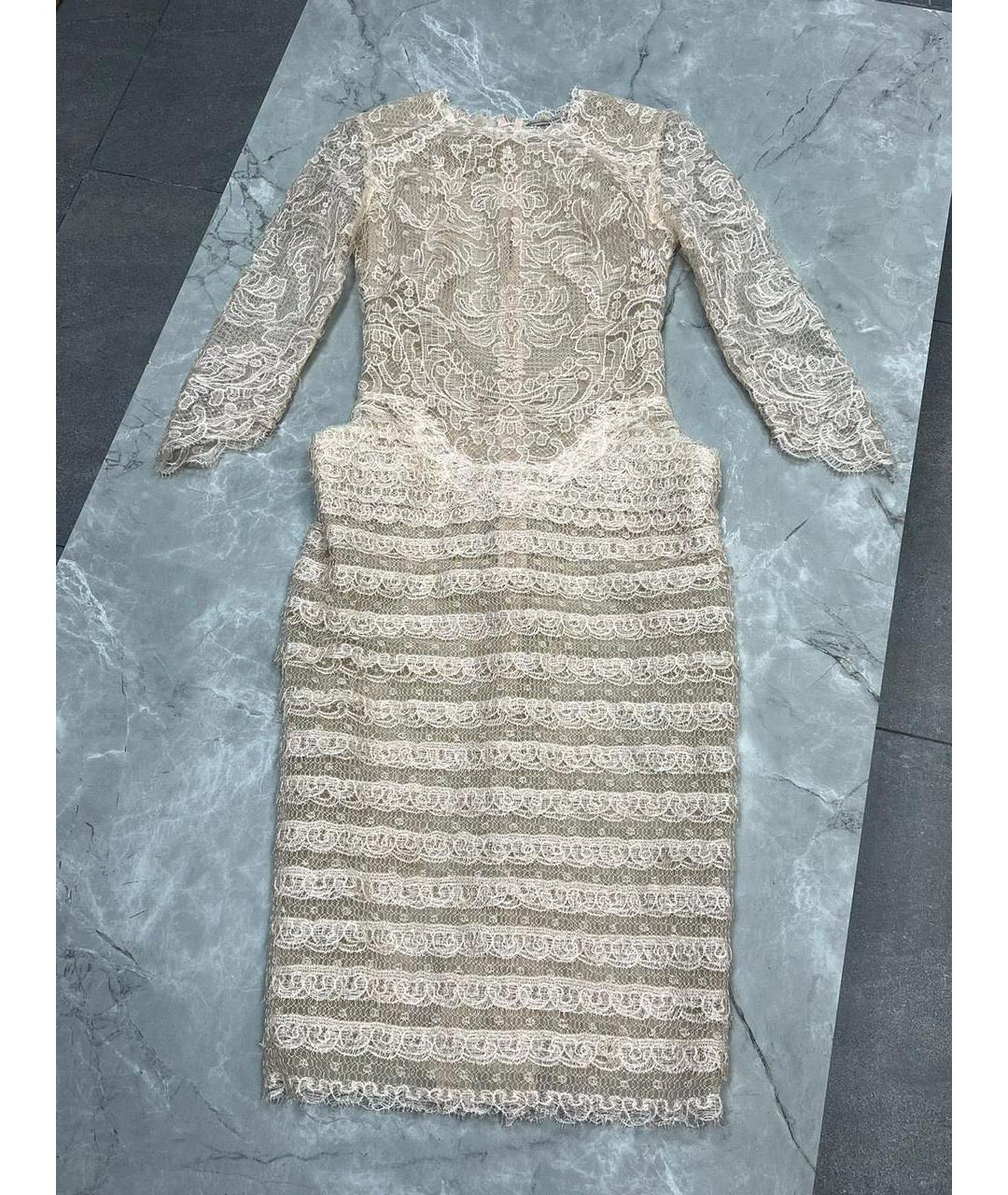 ERMANNO SCERVINO Бежевое кружевное вечернее платье, фото 2
