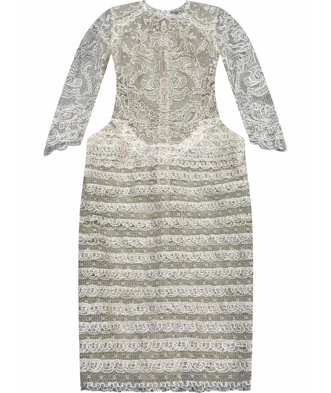 ERMANNO SCERVINO Бежевое кружевное вечернее платье, фото 1
