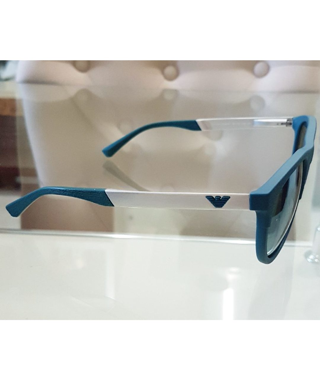 GIORGIO ARMANI Бирюзовые пластиковые солнцезащитные очки, фото 3