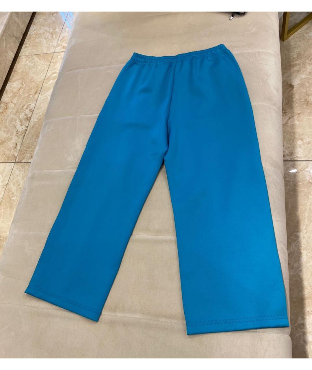 GUCCI Бирюзовые полиэстеровые брюки широкие, фото 5