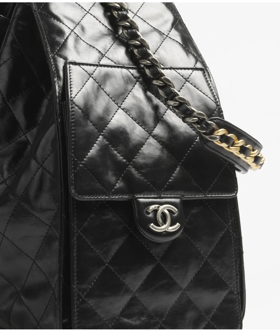 CHANEL Черная кожаная сумка с короткими ручками, фото 3