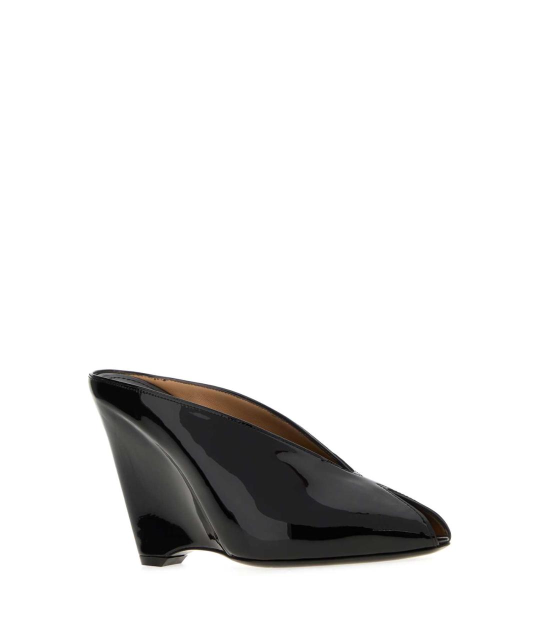 FERRAGAMO Черные сабо из лакированной кожи, фото 2