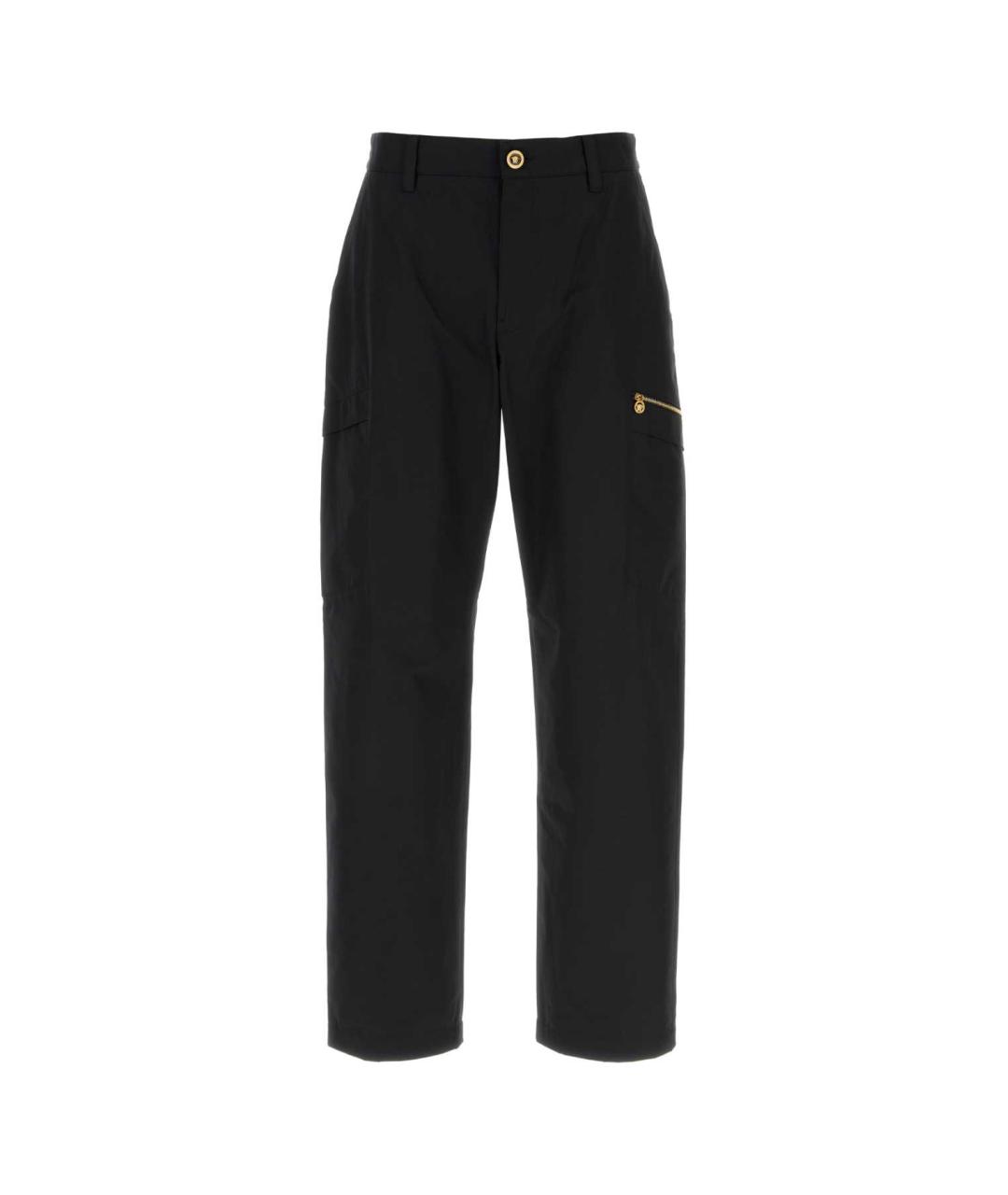 VERSACE Черные хлопковые повседневные брюки, фото 1