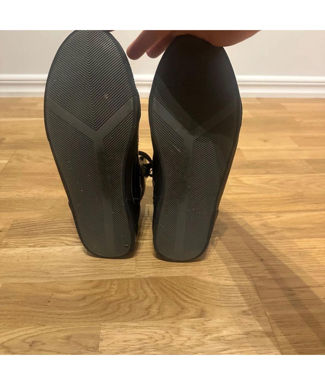 SAINT LAURENT Черные высокие кроссовки / кеды из лакированной кожи, фото 3
