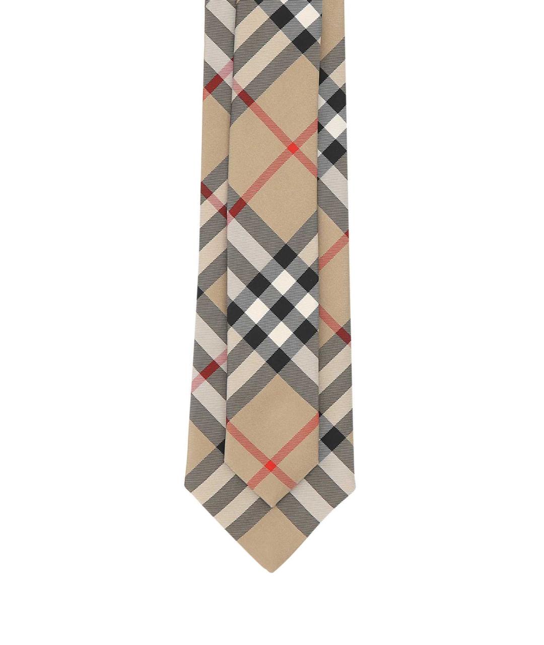BURBERRY Бежевый шелковый галстук, фото 3
