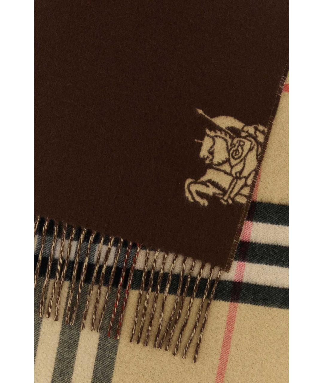 BURBERRY Коричневый кашемировый шарф, фото 2