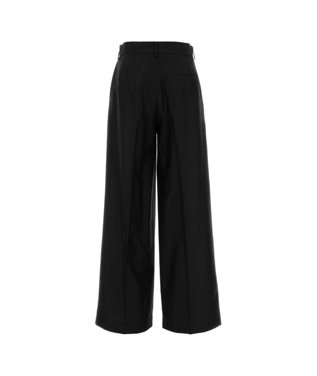 ALBERTA FERRETTI Черные шерстяные прямые брюки, фото 2