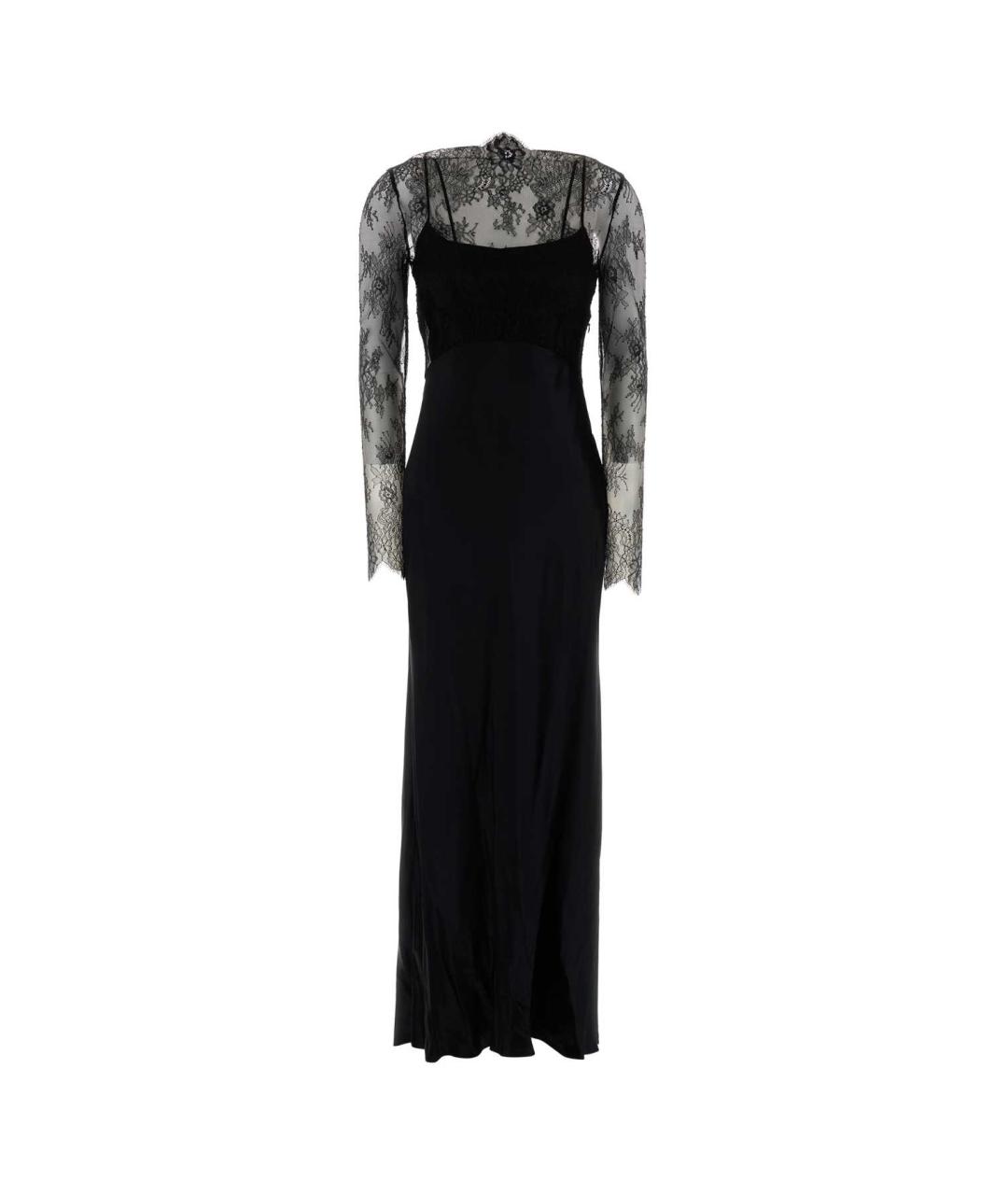 ALBERTA FERRETTI Черное вискозное вечернее платье, фото 1