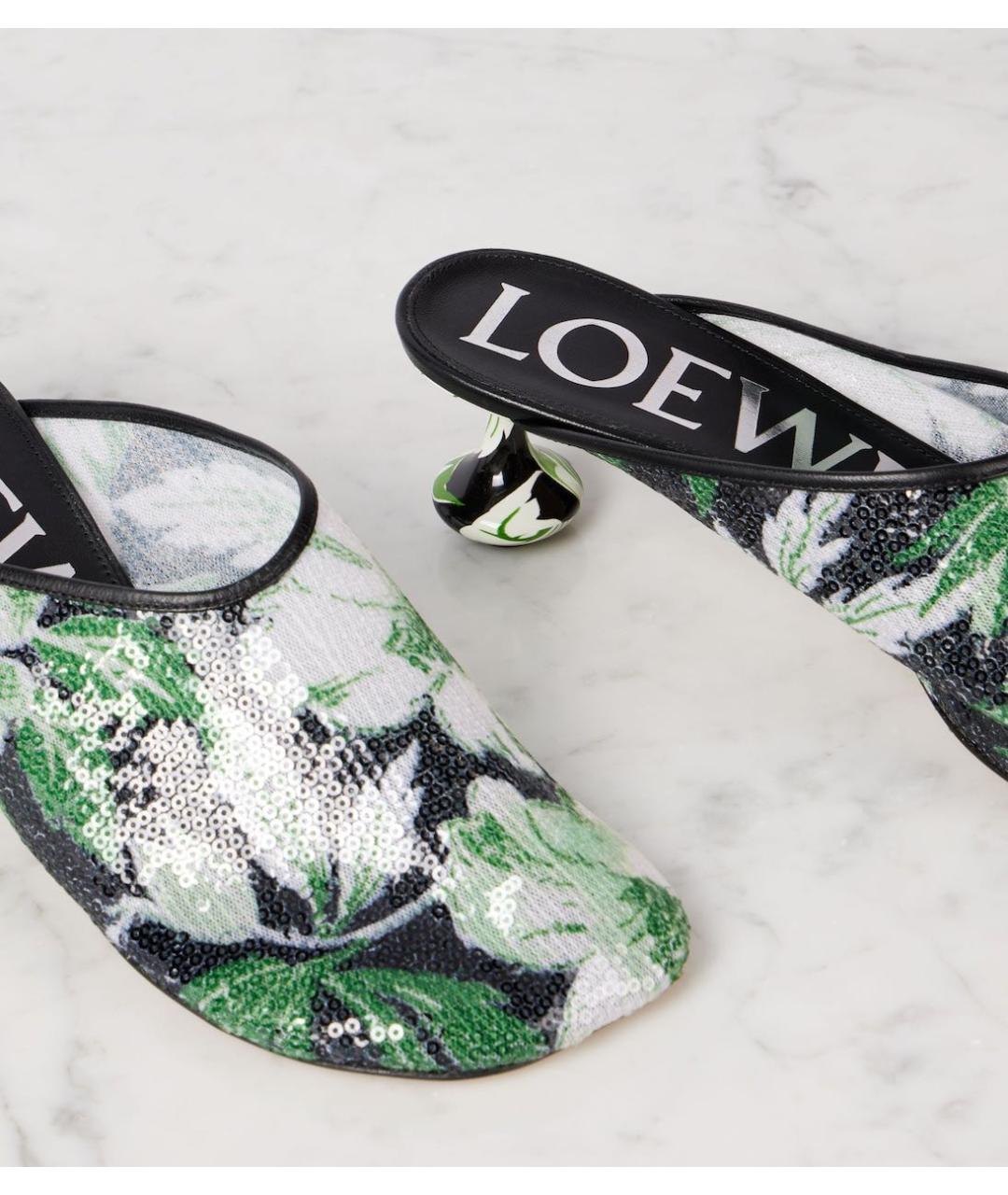 LOEWE Зеленые мюли, фото 4
