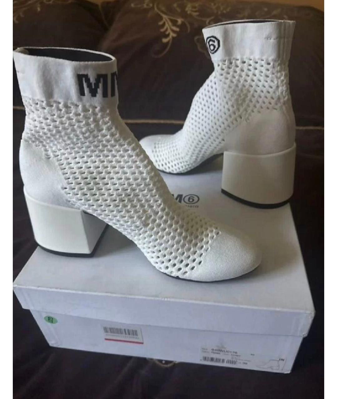 MM6 MAISON MARGIELA Белые текстильные ботильоны, фото 5