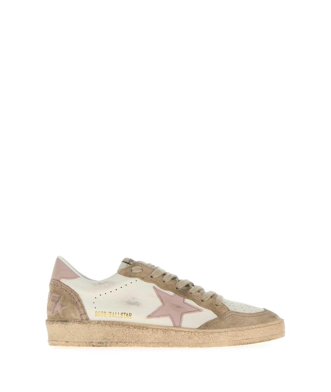 GOLDEN GOOSE DELUXE BRAND Бежевые кожаные кеды, фото 1