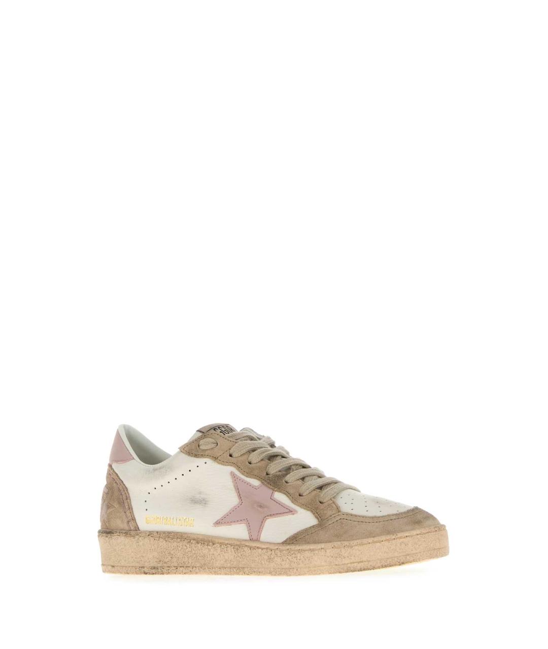 GOLDEN GOOSE DELUXE BRAND Бежевые кожаные кеды, фото 2