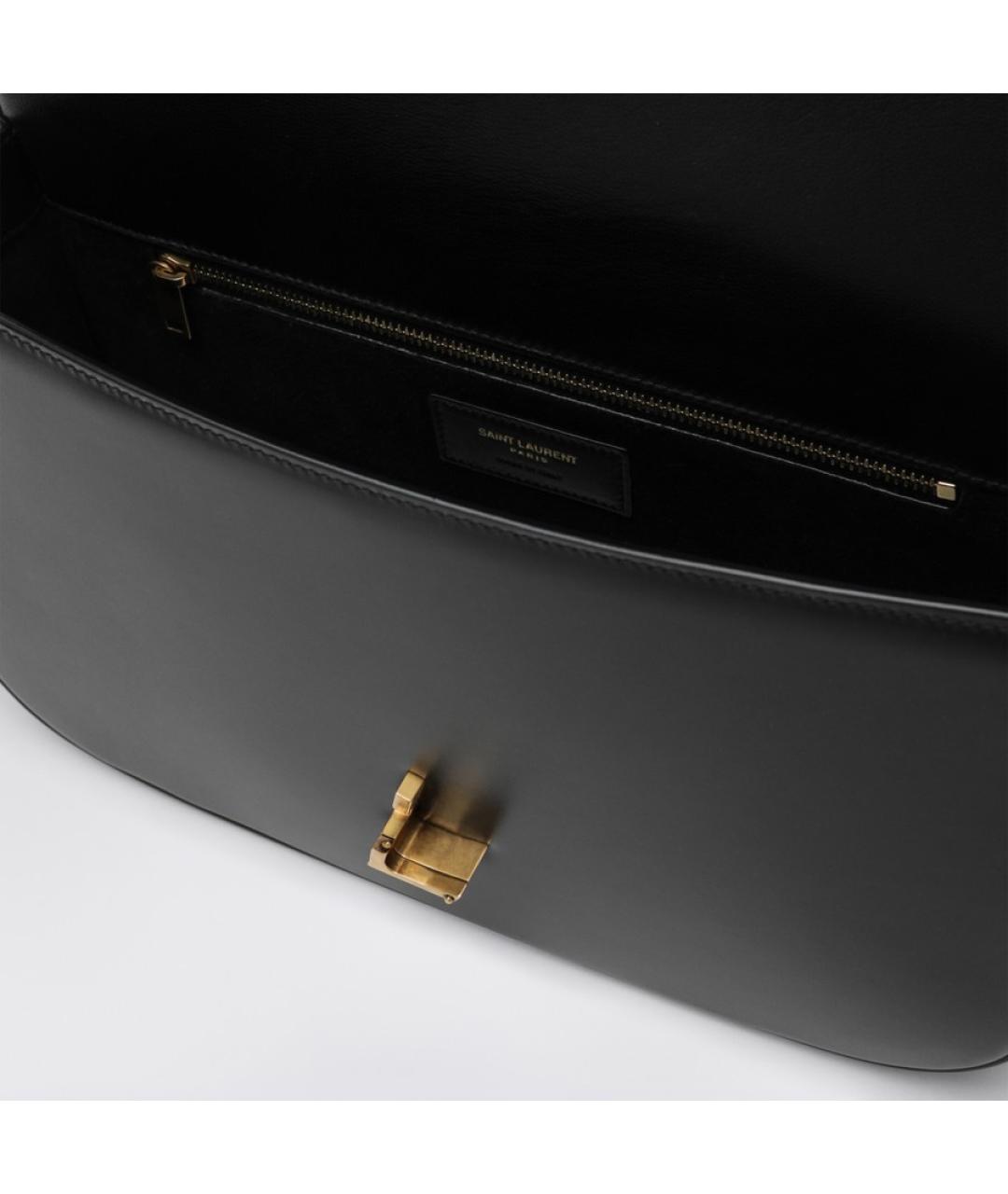 SAINT LAURENT Черная кожаная сумка через плечо, фото 5