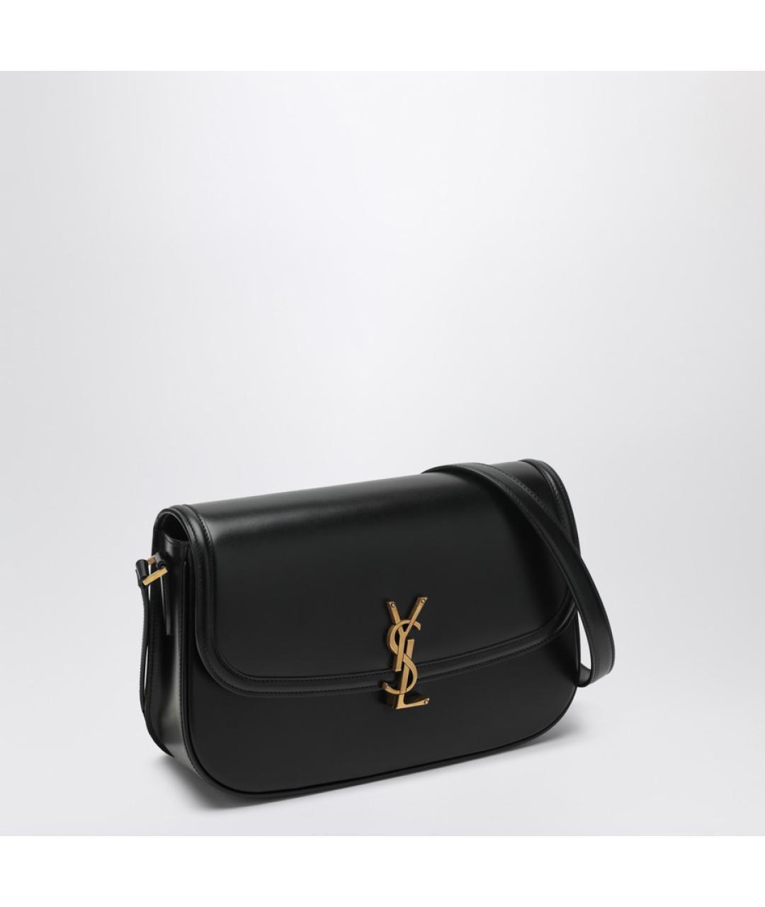 SAINT LAURENT Черная кожаная сумка через плечо, фото 3