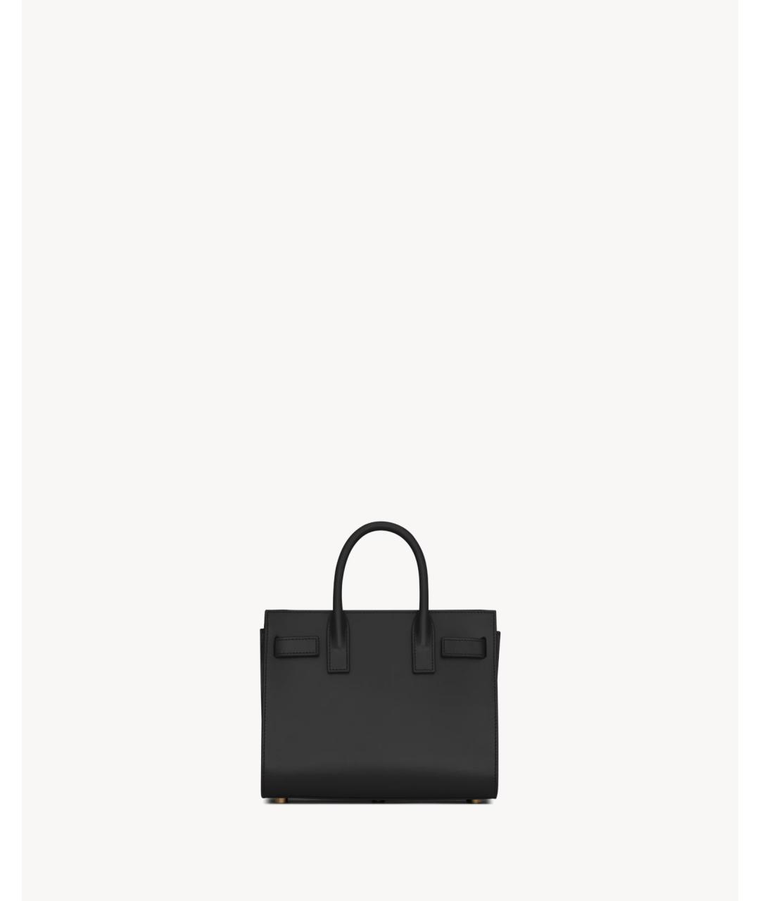 SAINT LAURENT Черная кожаная сумка тоут, фото 3