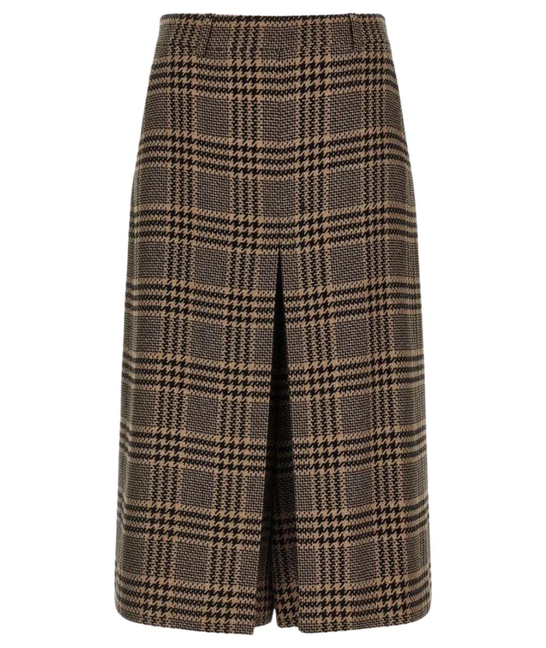 SAINT LAURENT Коричневая юбка миди, фото 1