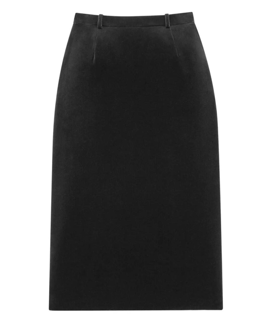 SAINT LAURENT Черная хлопковая юбка миди, фото 2