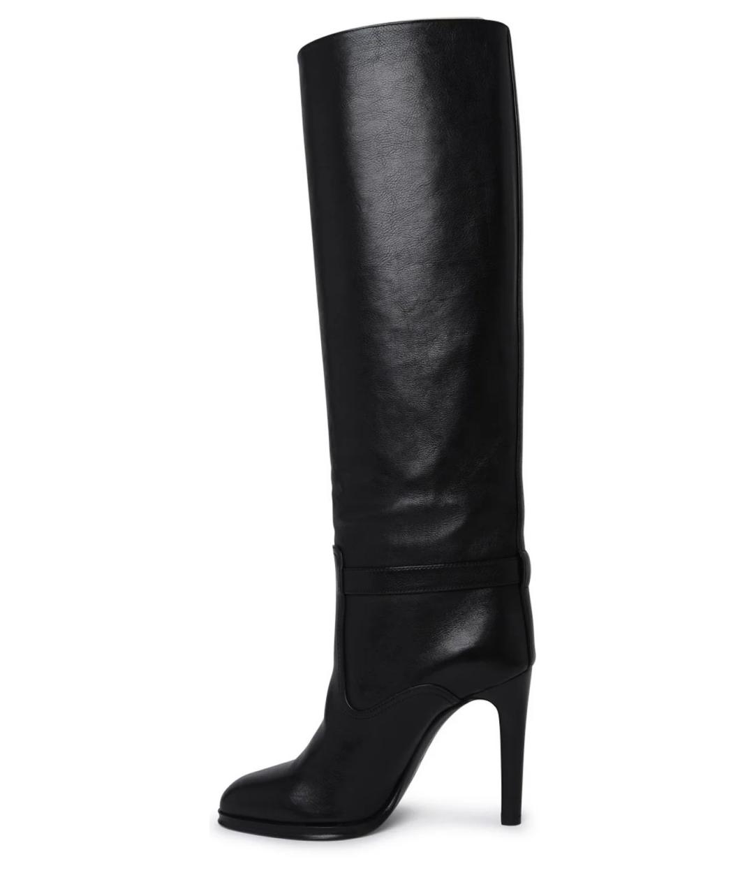 SAINT LAURENT Черные кожаные сапоги, фото 2
