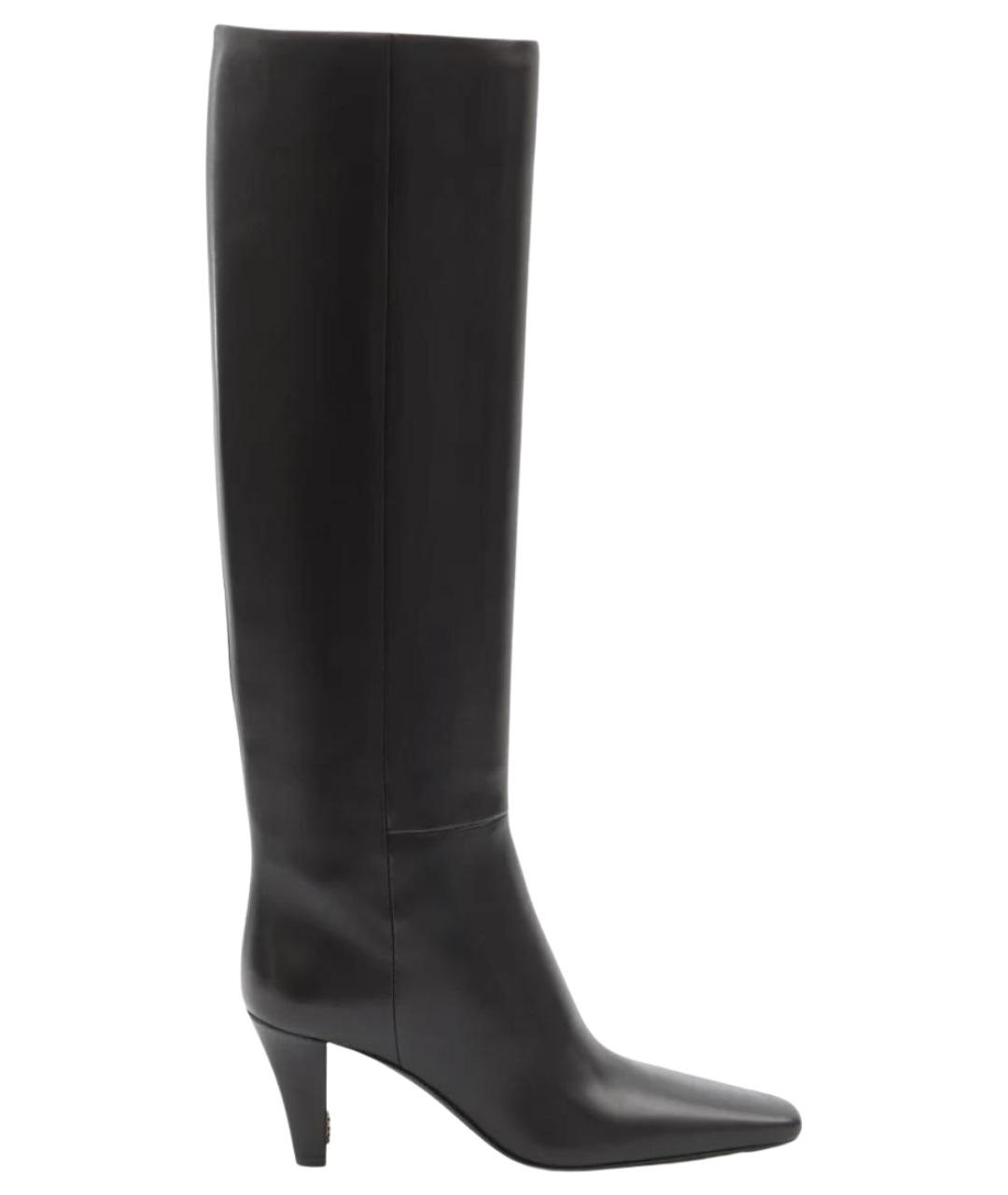 SAINT LAURENT Черные кожаные сапоги, фото 1