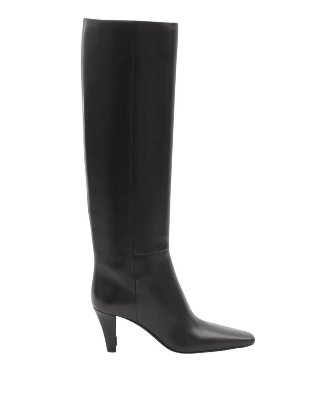 SAINT LAURENT Черные кожаные сапоги, фото 1