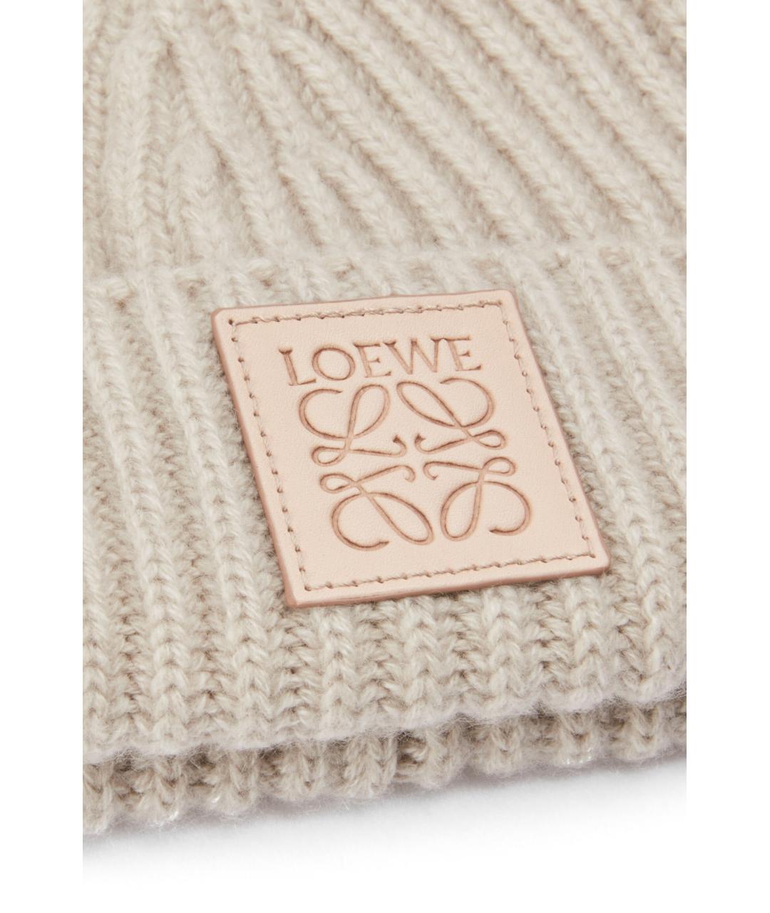 LOEWE Белая кашемировая шапка, фото 3