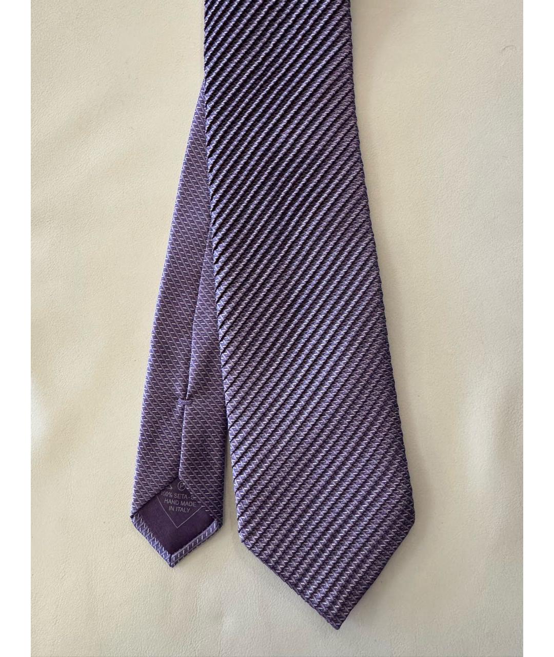 BRIONI Фиолетовый шелковый галстук, фото 2