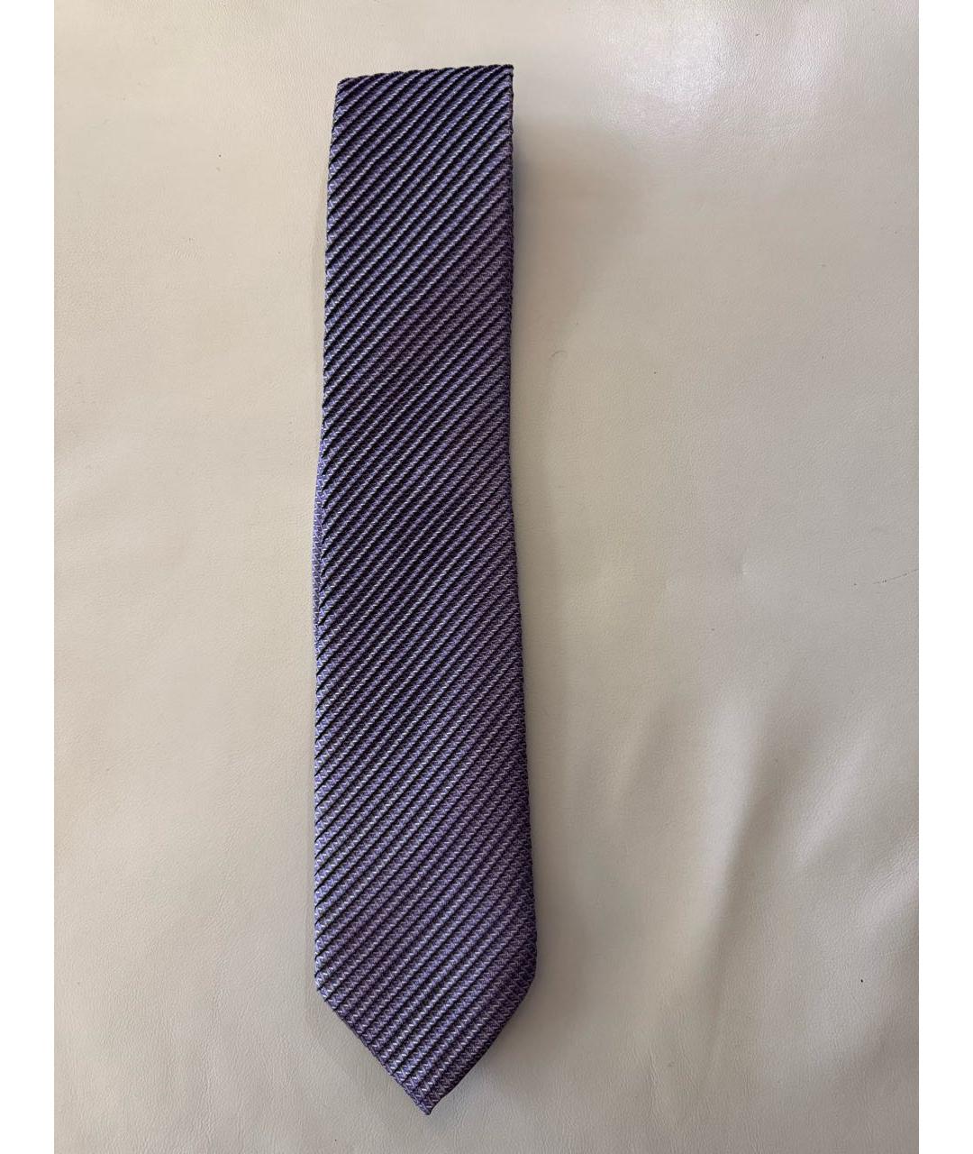 BRIONI Фиолетовый шелковый галстук, фото 5