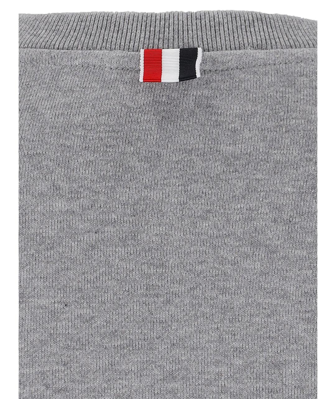 THOM BROWNE Серый хлопковый джемпер / свитер, фото 4