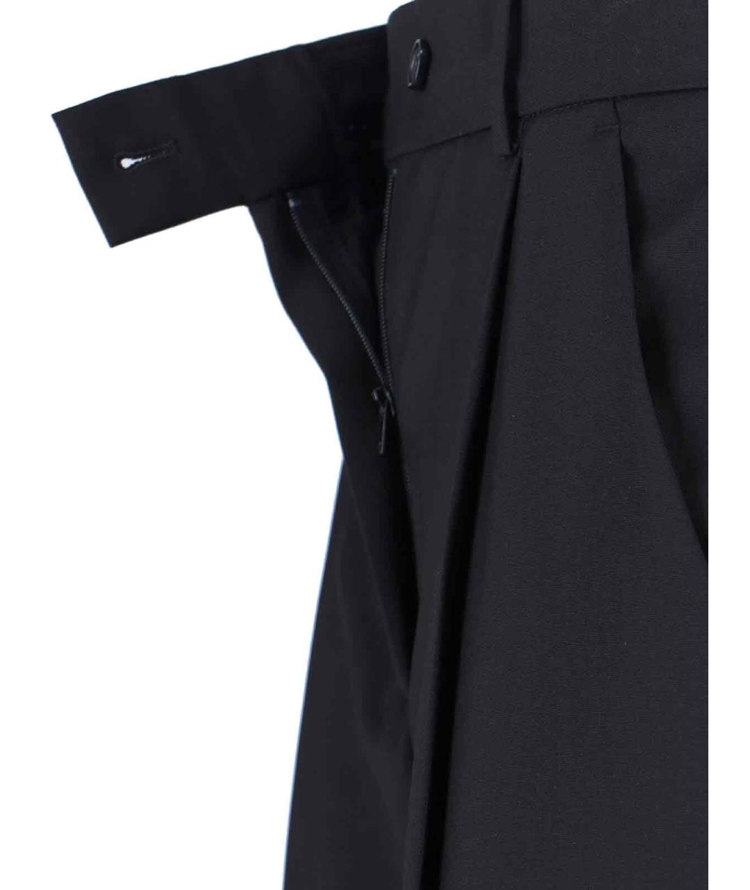 SPORTMAX Черные шерстяные прямые брюки, фото 5