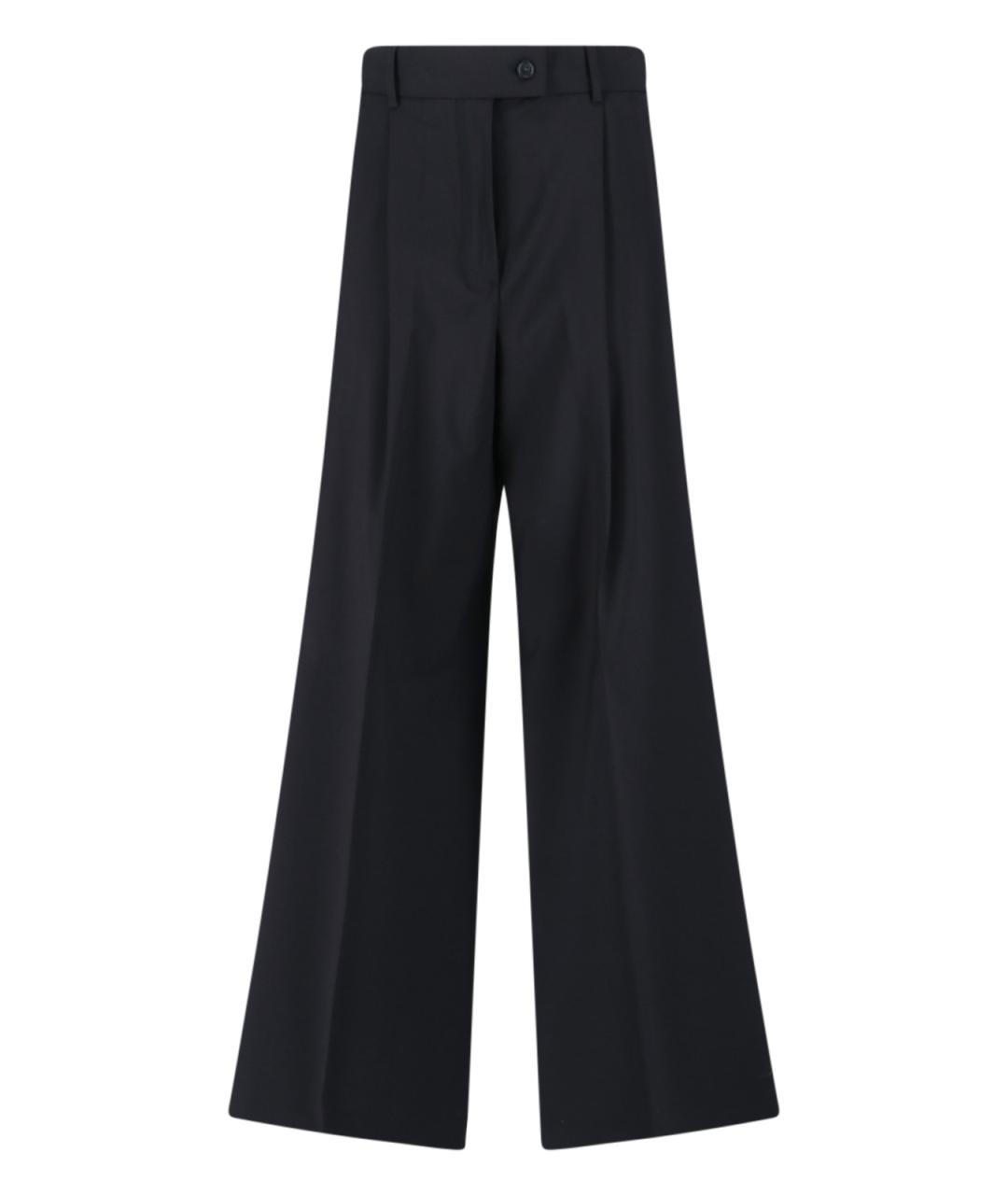 SPORTMAX Черные шерстяные прямые брюки, фото 1