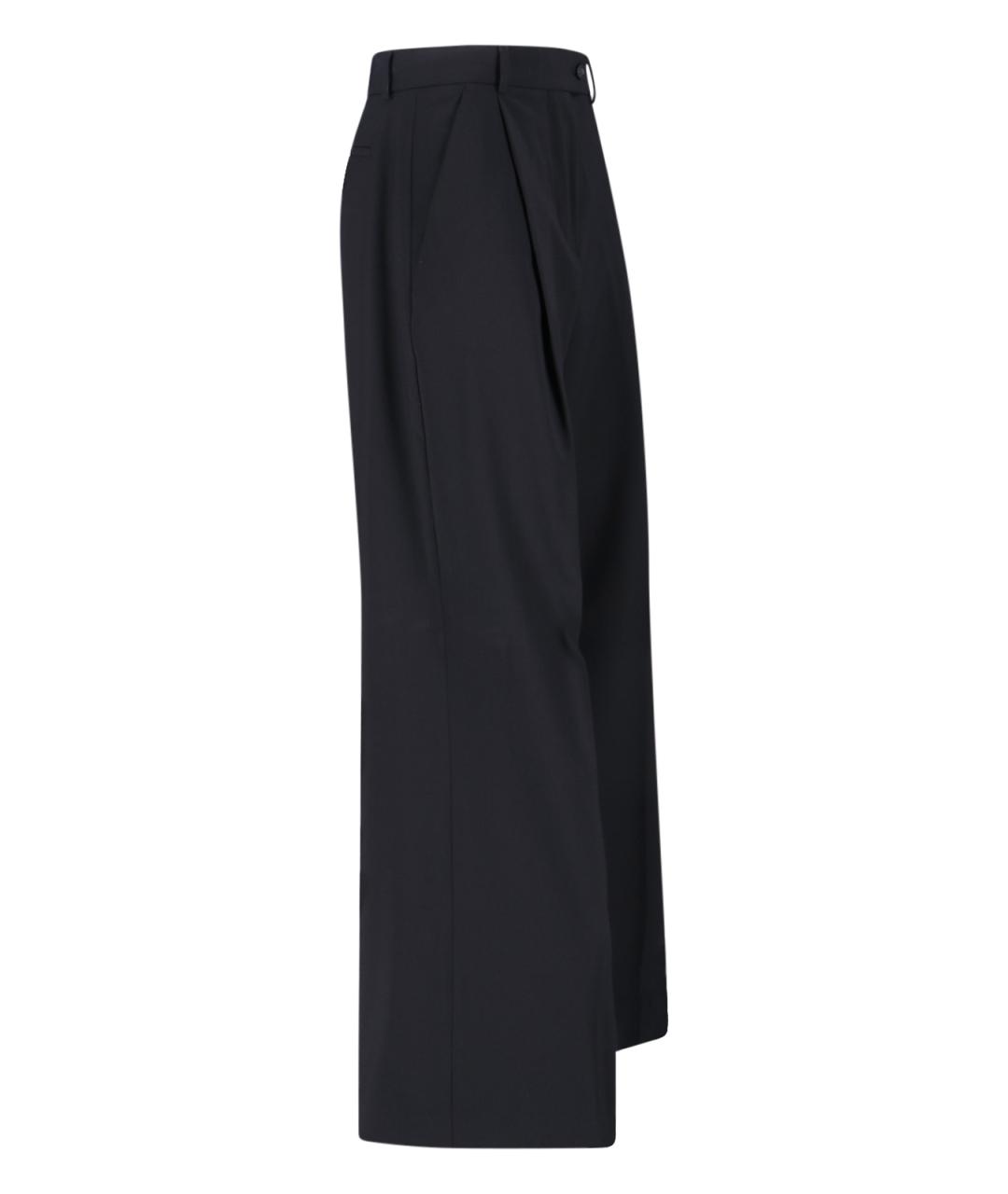SPORTMAX Черные шерстяные прямые брюки, фото 3