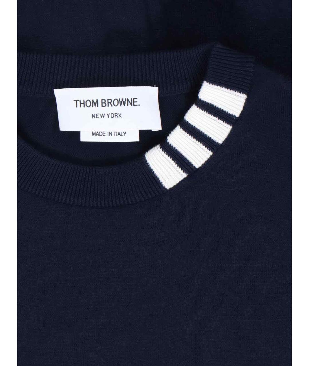 THOM BROWNE Темно-синий джемпер / свитер, фото 3