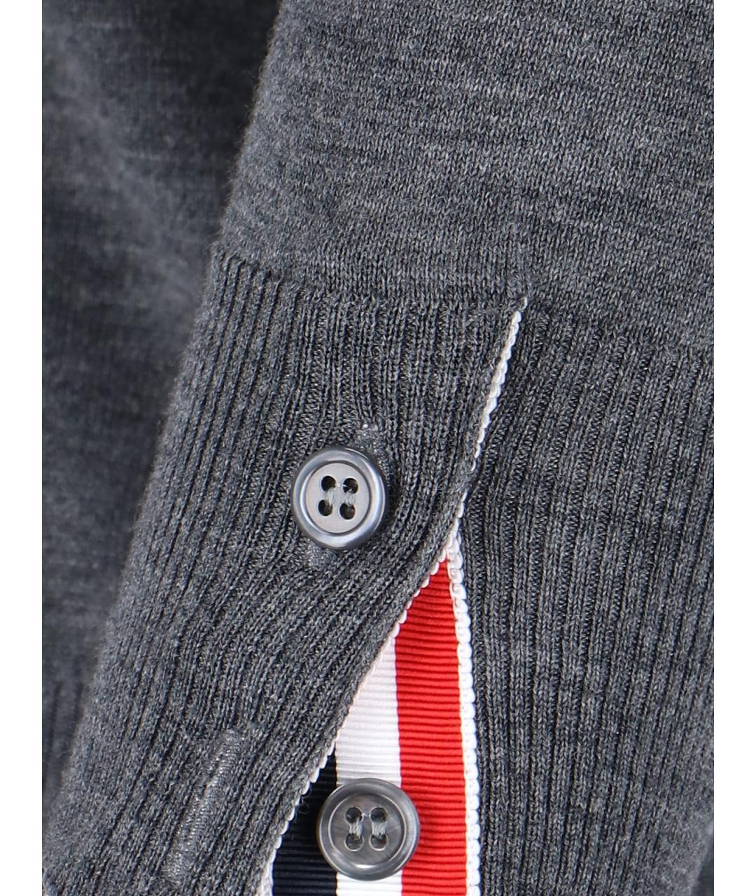 THOM BROWNE Антрацитовый шерстяной джемпер / свитер, фото 3