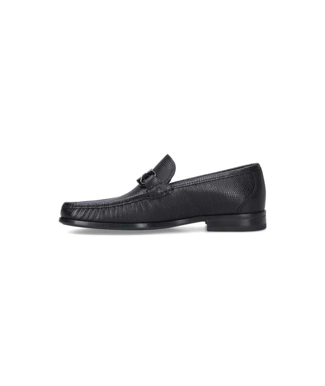 FERRAGAMO Черные кожаные лоферы, фото 3