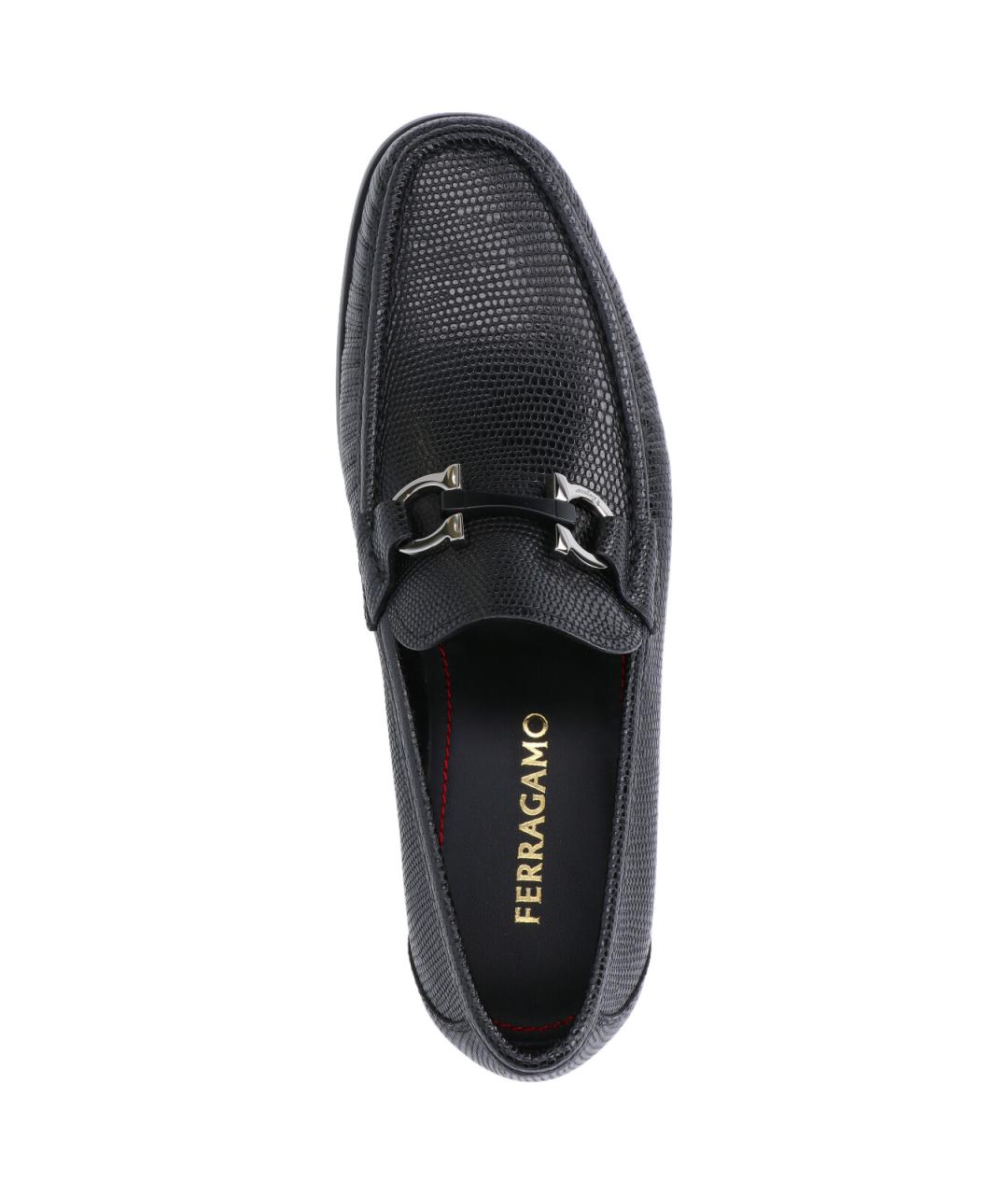 FERRAGAMO Черные кожаные лоферы, фото 5