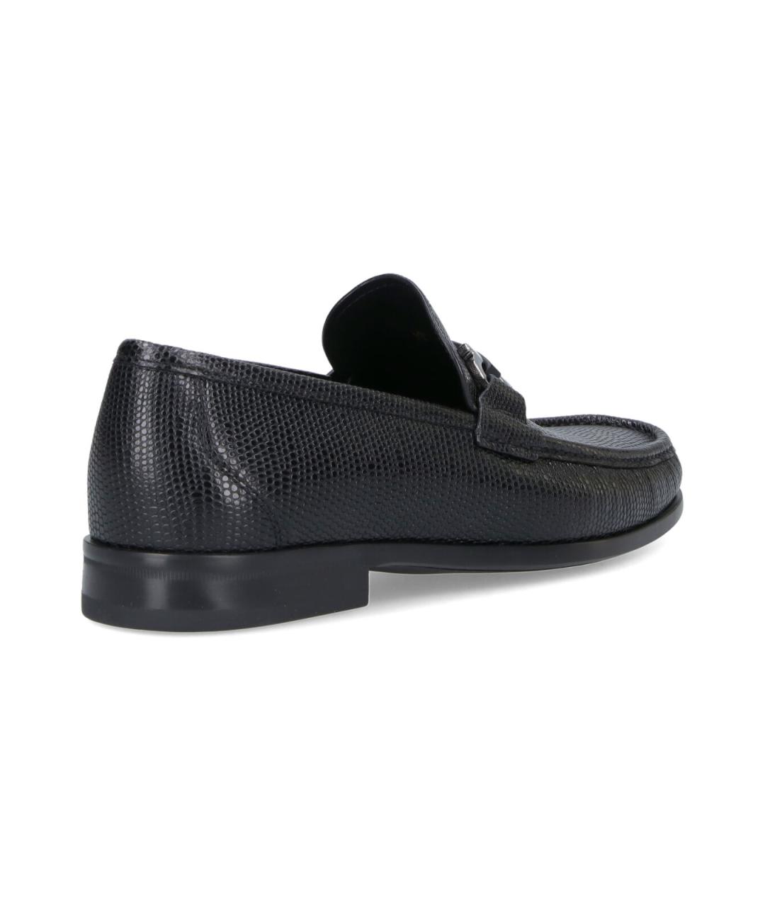 FERRAGAMO Черные кожаные лоферы, фото 4