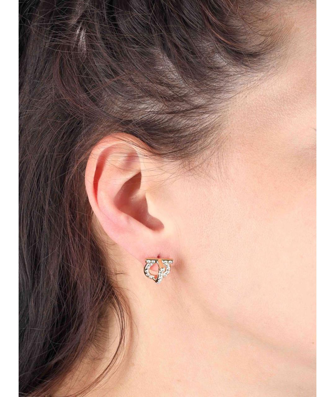 FERRAGAMO Золотые латунные серьги, фото 2