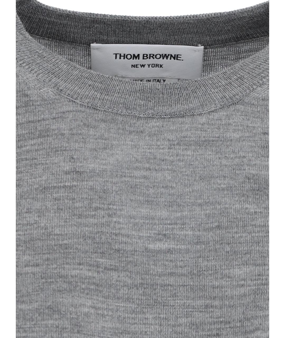 THOM BROWNE Серый шерстяной джемпер / свитер, фото 5