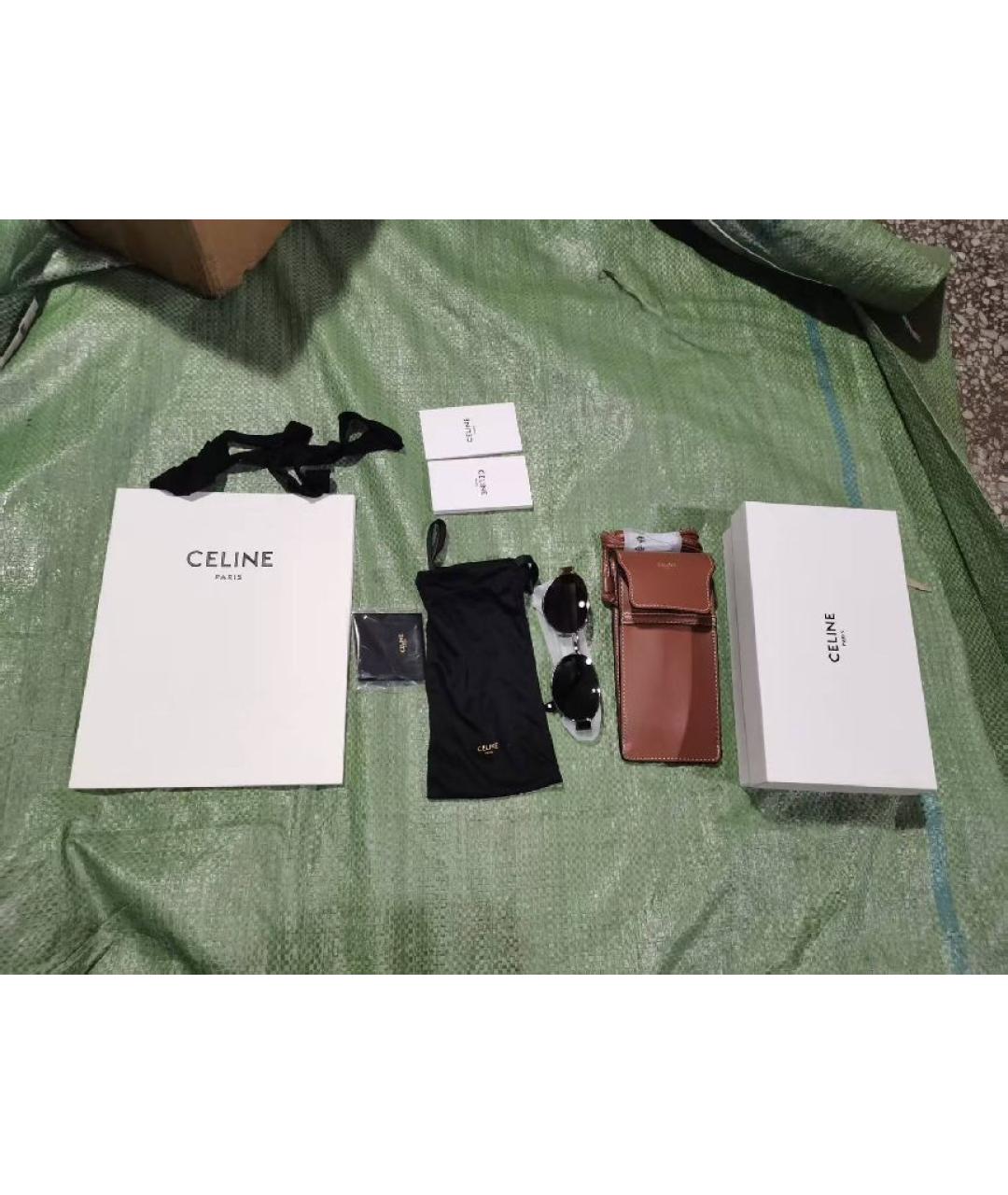 CELINE Серые металлические солнцезащитные очки, фото 4