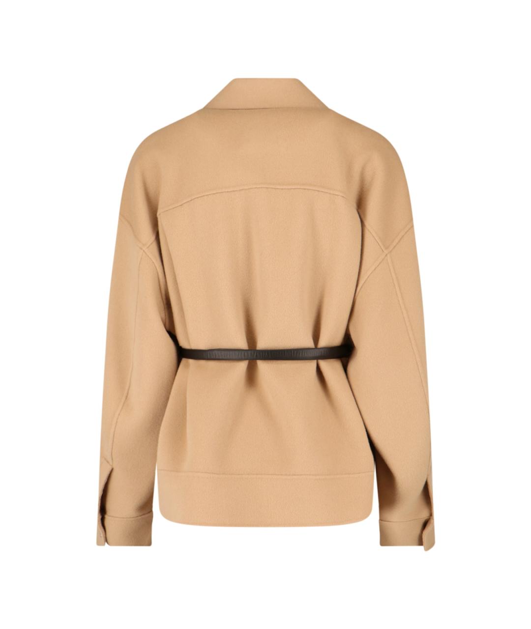 SPORTMAX Бежевое шерстяное пальто, фото 2